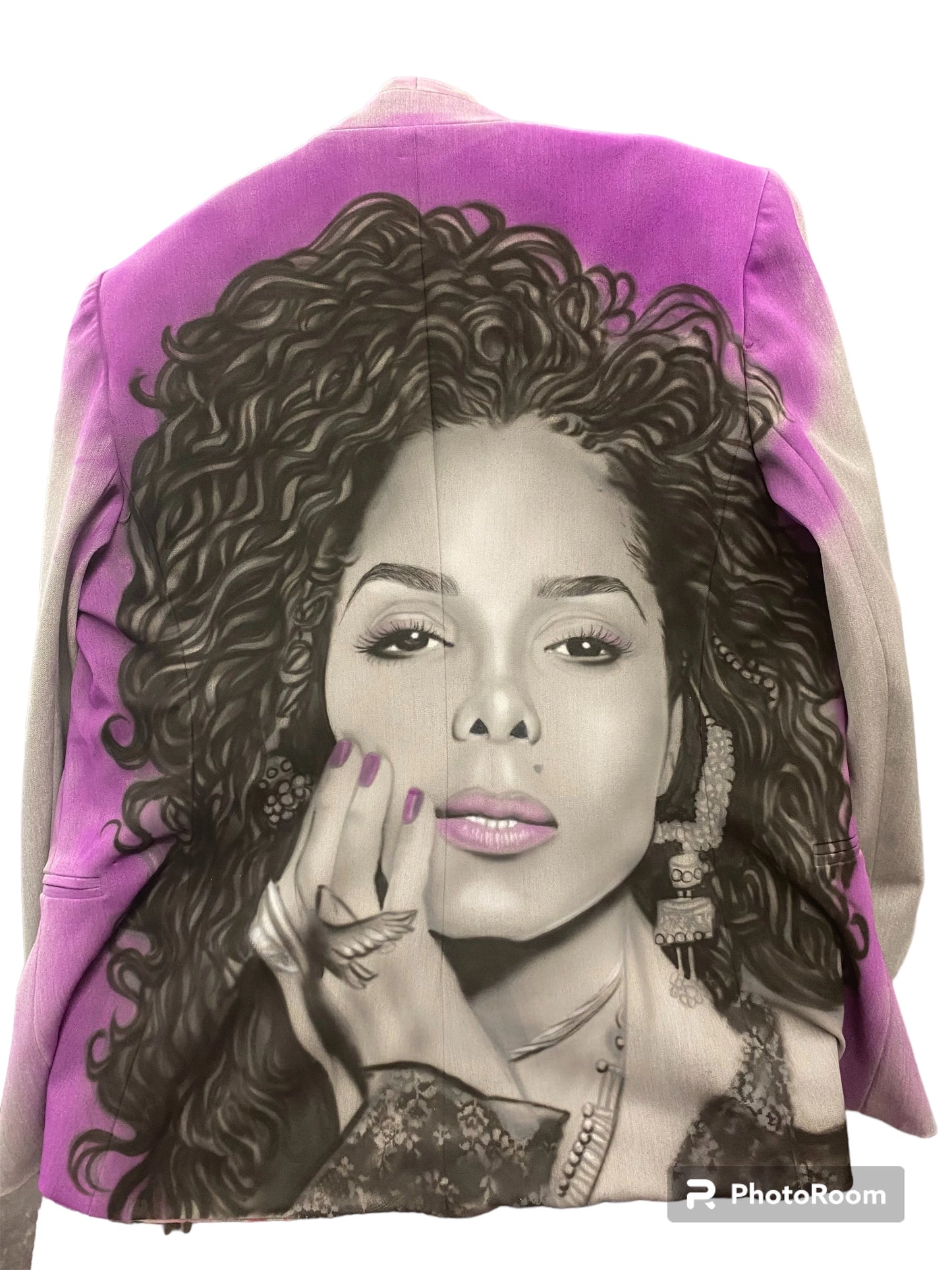 Airbrush portrait on a jacket