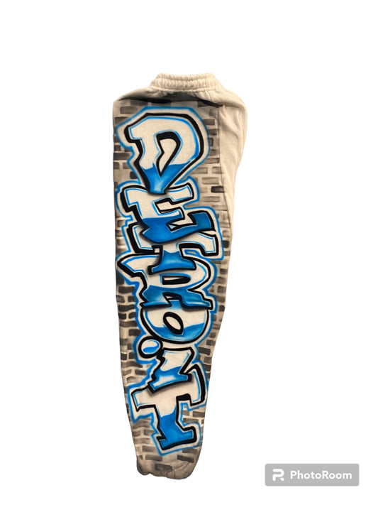 Airbrush sweat pants graffiti style