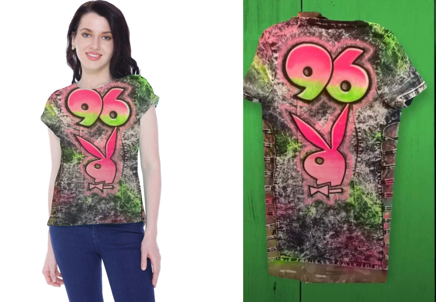 90's style Airbrush Woman Dress